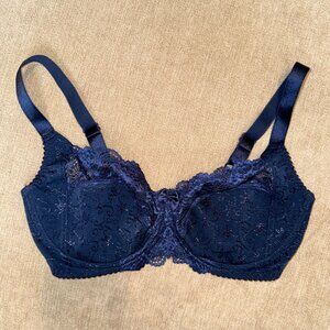 Dorina Philippa Non-Padded Underwire Bra, US / UK 34DD, Navy